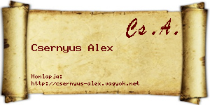 Csernyus Alex névjegykártya