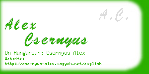 alex csernyus business card
